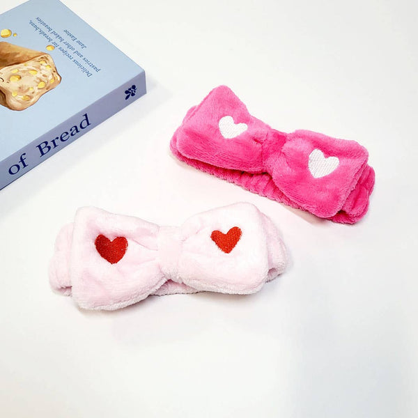 Funteze - Embroided Heart Beauty Spa Headband: Assorted Color / ONE SIZE(12)