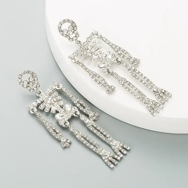 Sparkle Skelly Dangles - Silver